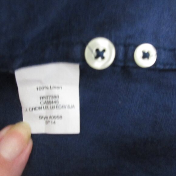 Tailored J. Crew Men's Quality 100% Linen Shirt Slim Fit Large Blue Button Front - Picture 4 of 5